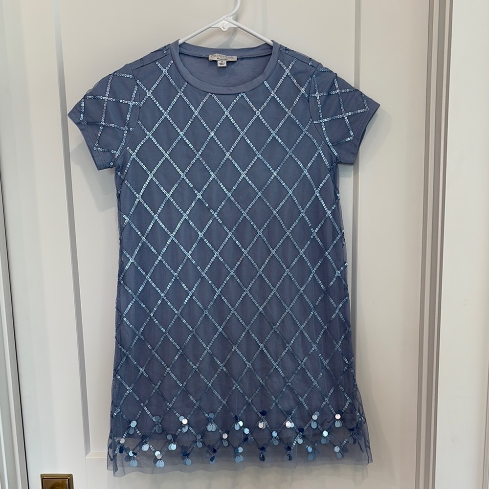 Crewcuts Blue Sequin Embellished Sheath Dress